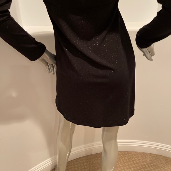 Rinascimento Empire Waist Black Metallic Mini Dress - Picture 8 of 11